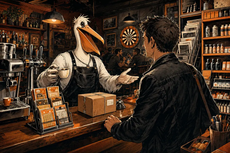 Les services du Café du Son illustrés en style bande dessinée