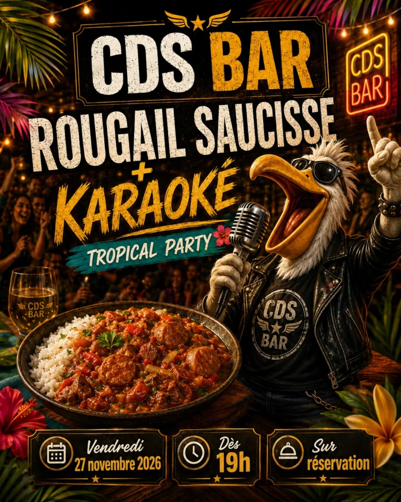 Rougail Saucisse + Karaoké – Tropical Party – CDS BAR