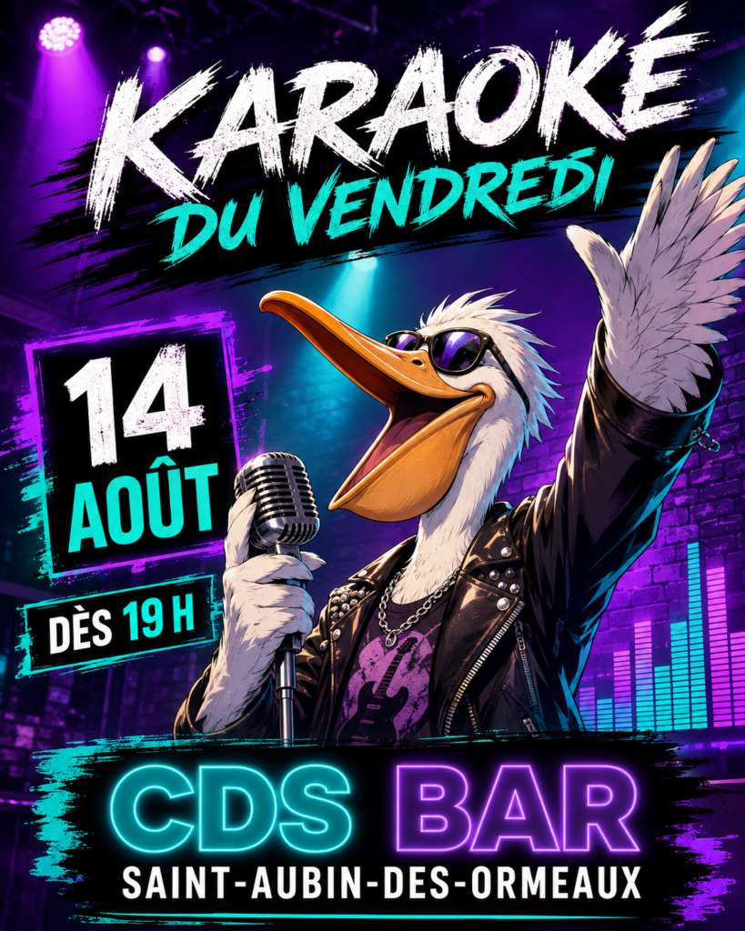 Karaoké du vendredi 14 août 2026 dès 19 h au CDS BAR